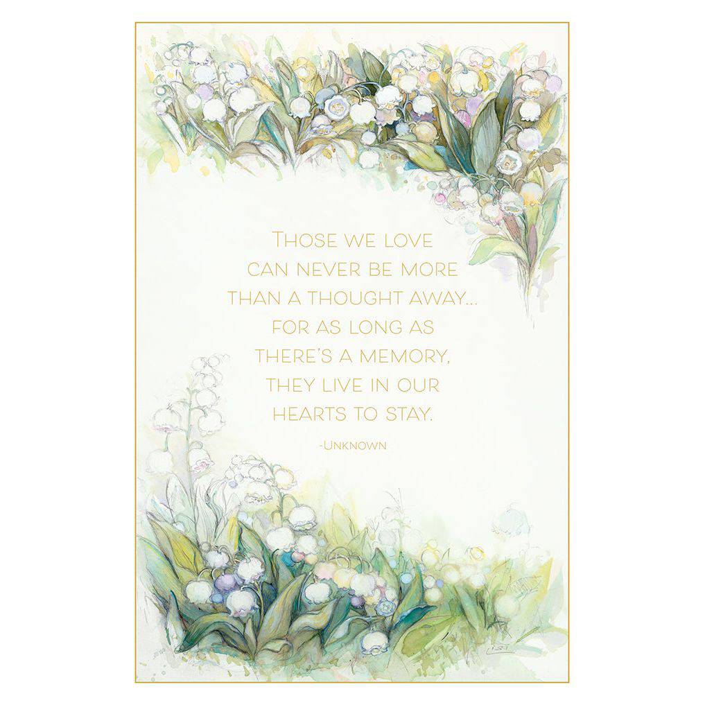 Lisi Martin Lily of the Valley Sympathy Card from Pictura, featuring delicate floral design for thoughtful condolence messages.